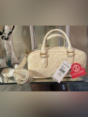 Sam & Libby Ivory Embossed Satchel Handbag